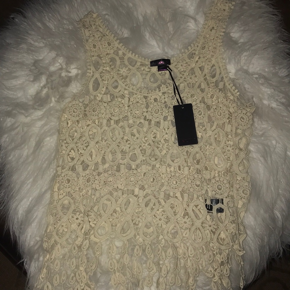 Pinkmelo crochet slip on top sz sm